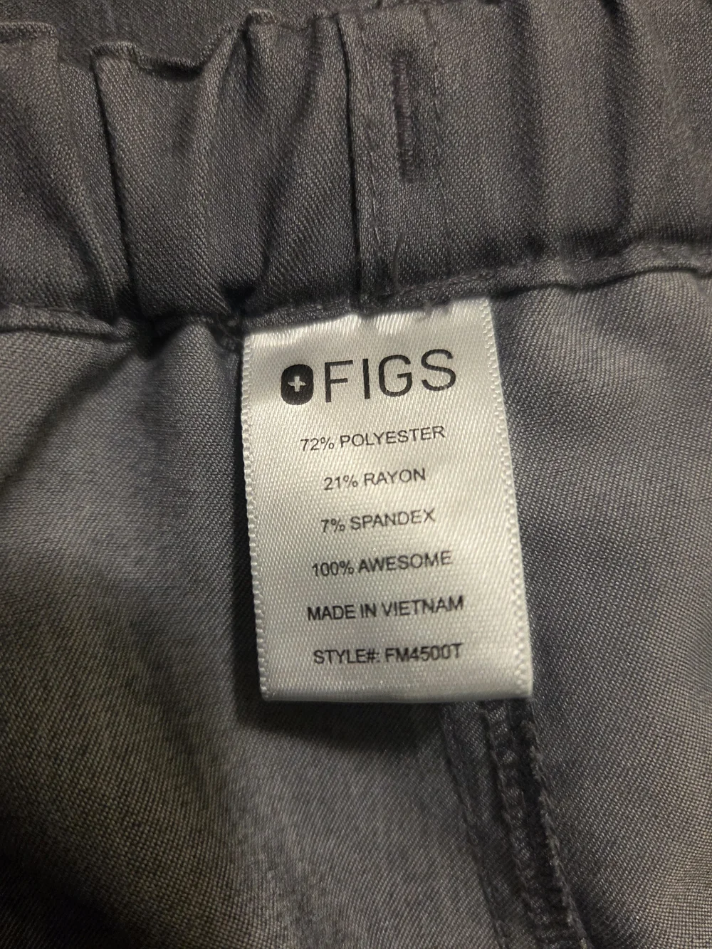FIGS Pisco Men’s Scrub Pants Medium Tall Graphite Gray Straight Leg